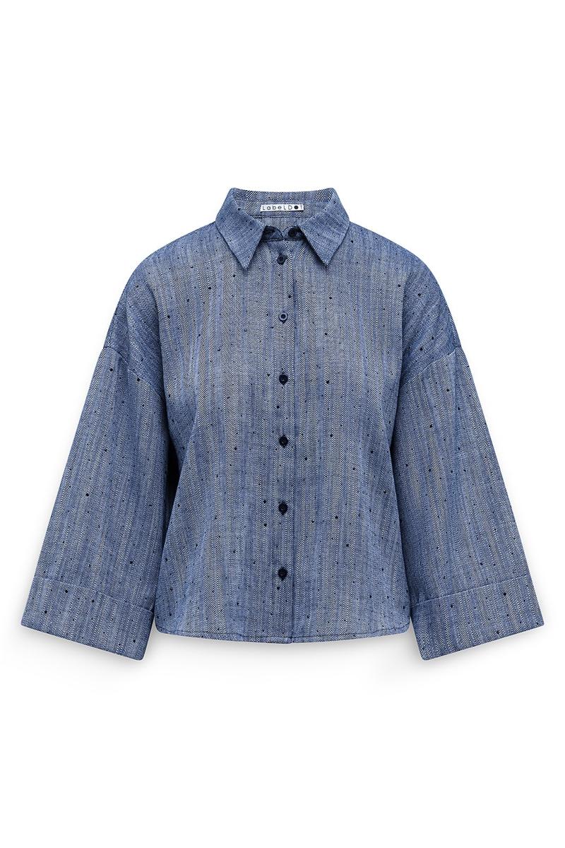 Label DOT Blouse Amber Blauw 2