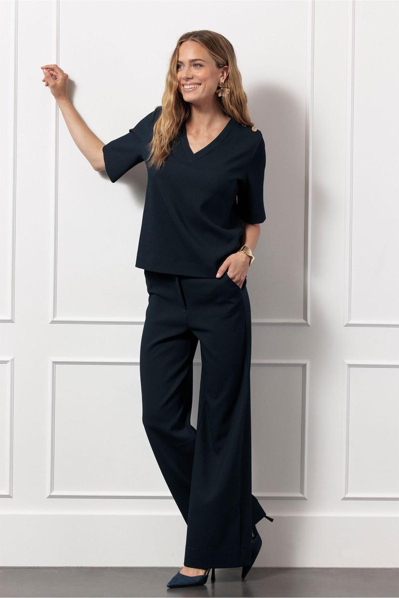 Studio Anneloes Pantalon Lexie Waffle Blauw 4