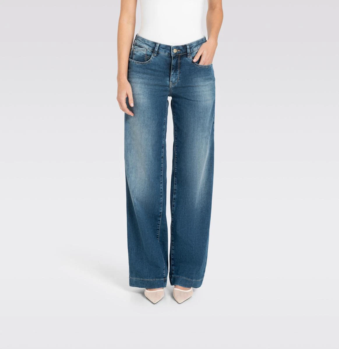 MAC Jeans Rich Palazzo 5233-90-0391L Blauw 1