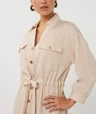 EsQualo Jurk SP26.10036 Beige 5