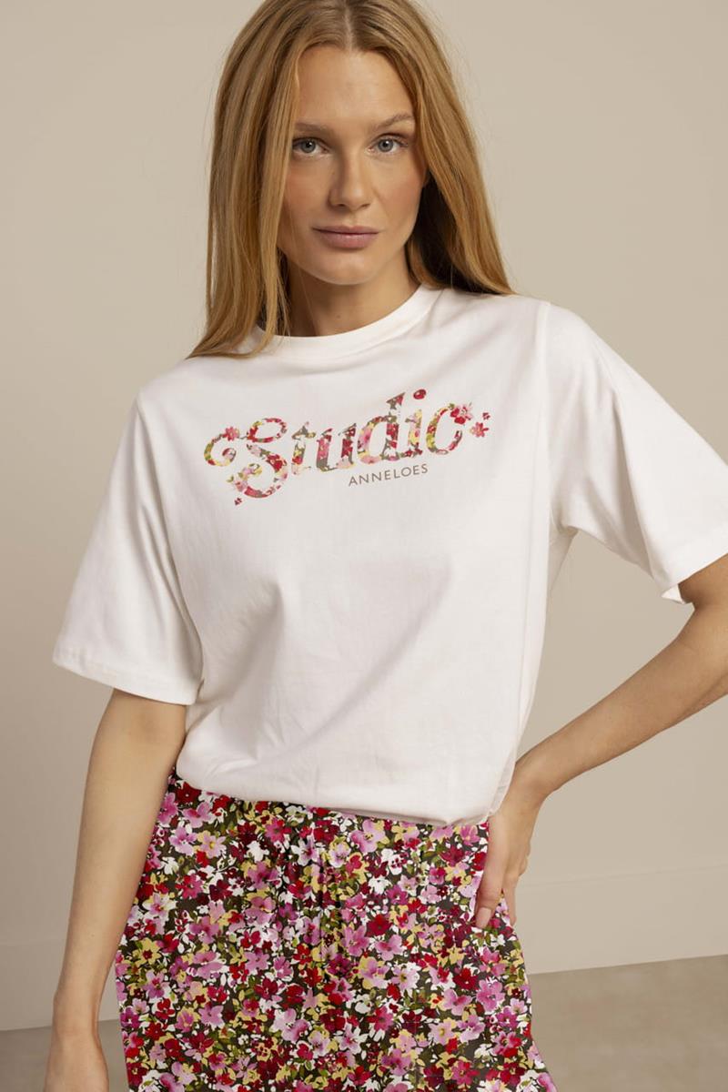 Studio Anneloes T-Shirt Flower Studio Off-White 1