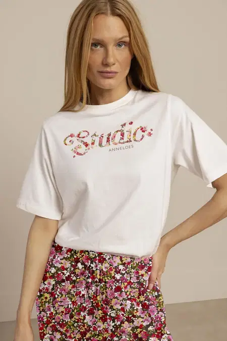 Studio Anneloes T-Shirt Flower Studio Off-White 1