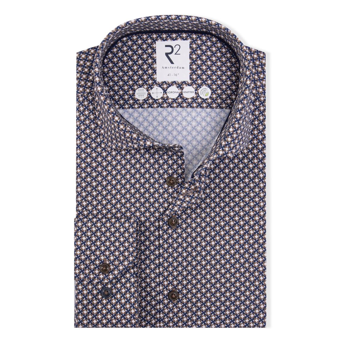 R2 Amsterdam Overhemd 130.WSP.008 Beige 1