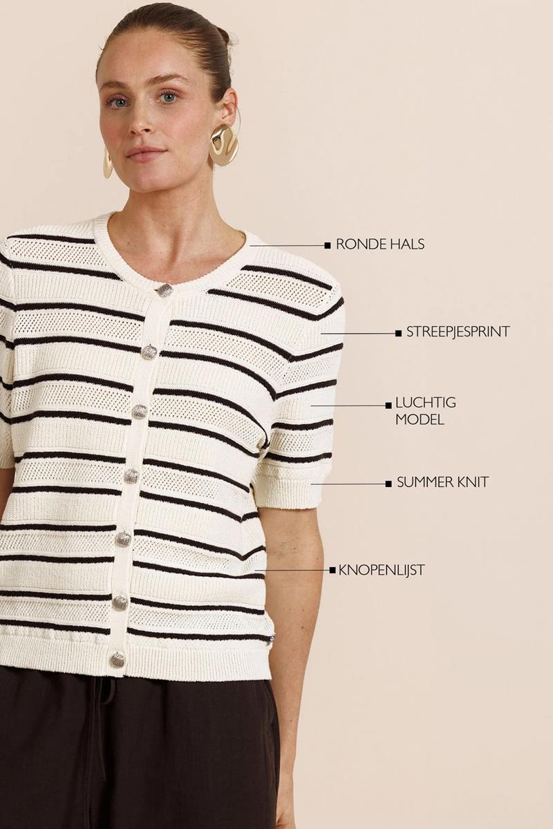 Studio Anneloes Vest Yara Stripe Bruin 1