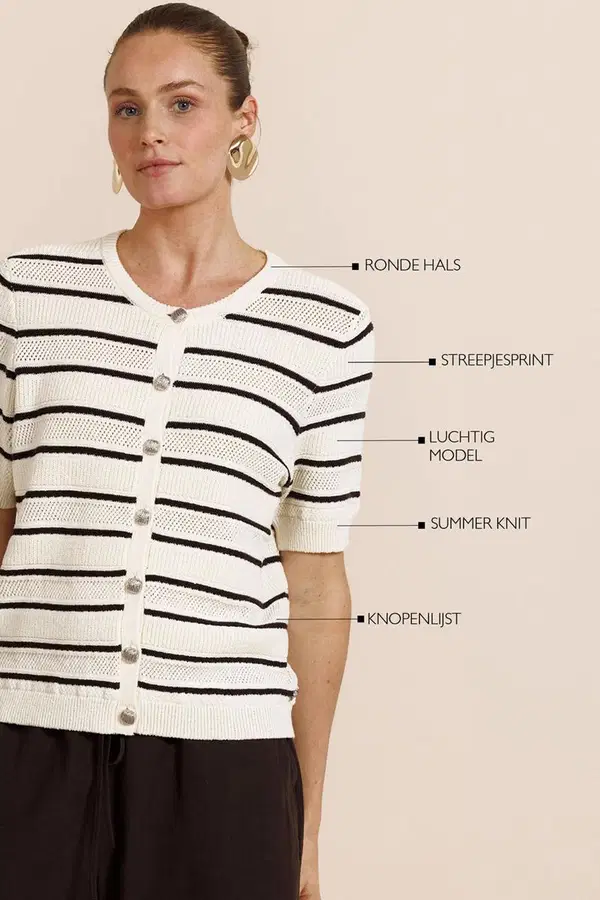 Studio Anneloes Vest Yara Stripe Bruin 1