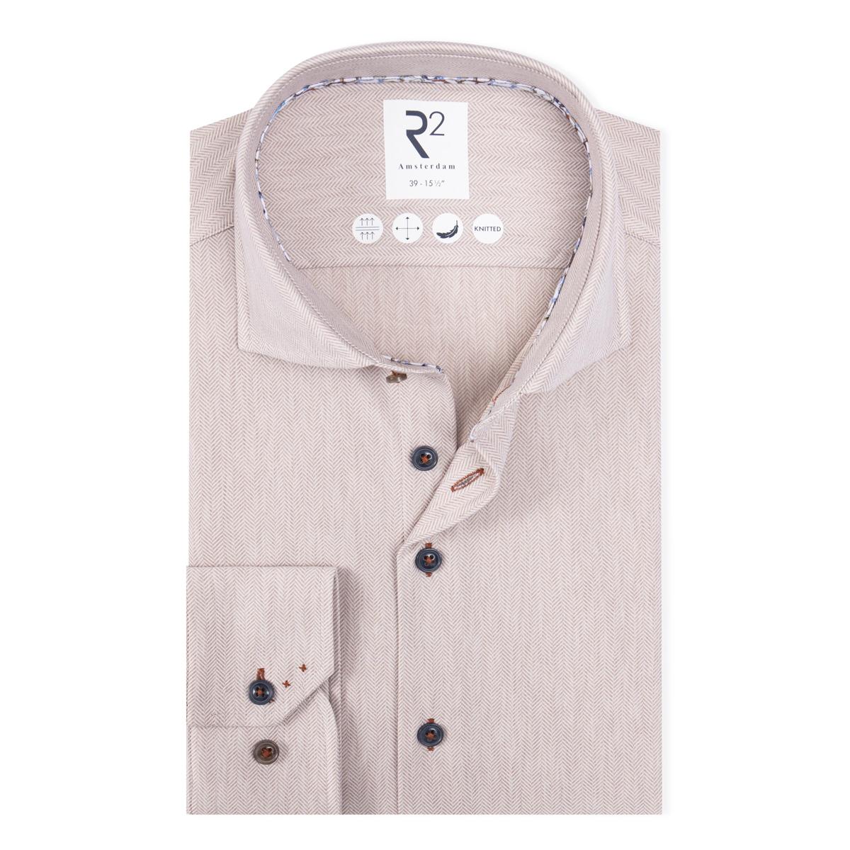 R2 Amsterdam Overhemd 130.WSP.005 Beige 1