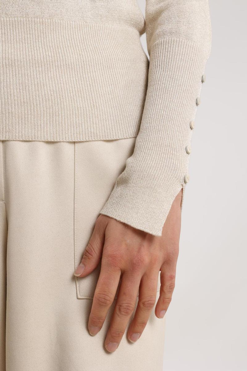 NUKUS Trui Sylvia Lurex Beige 5