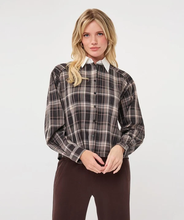 EsQualo Blouse F26.28512 Bruin 1