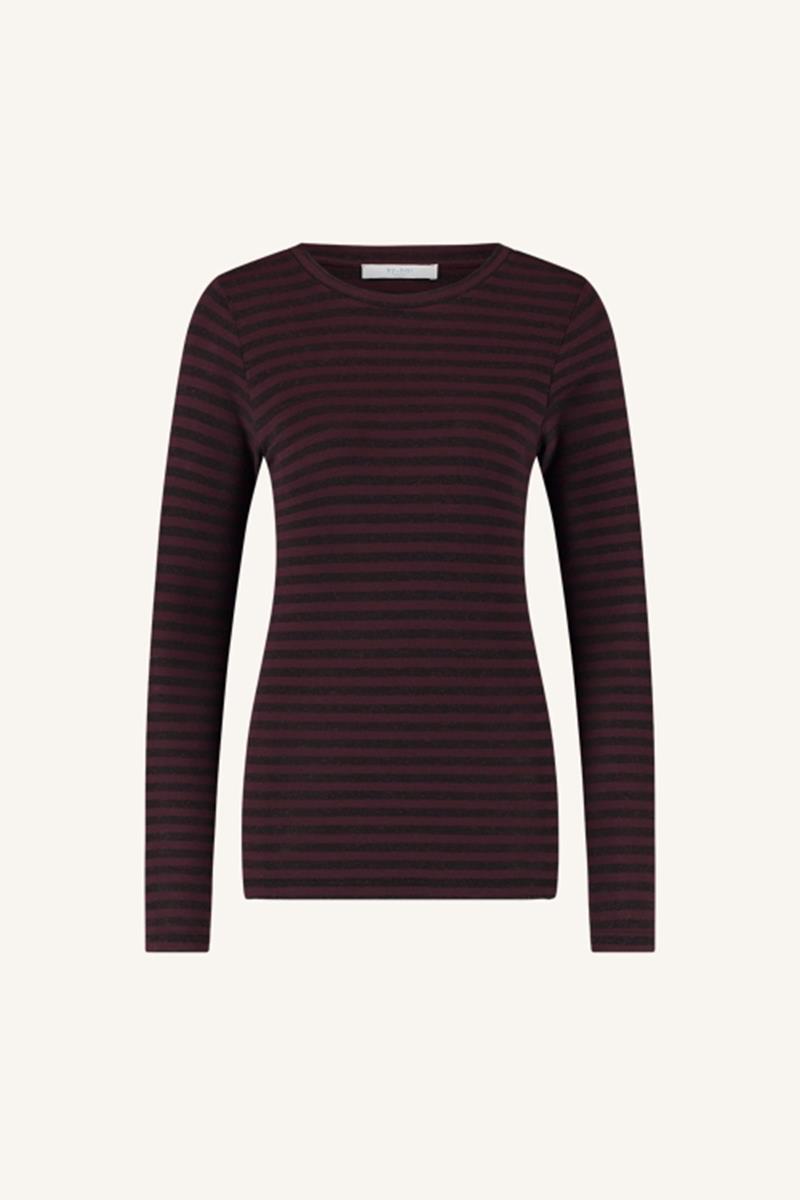 By-Bar T-Shirt Basic ls melange  Rood 2