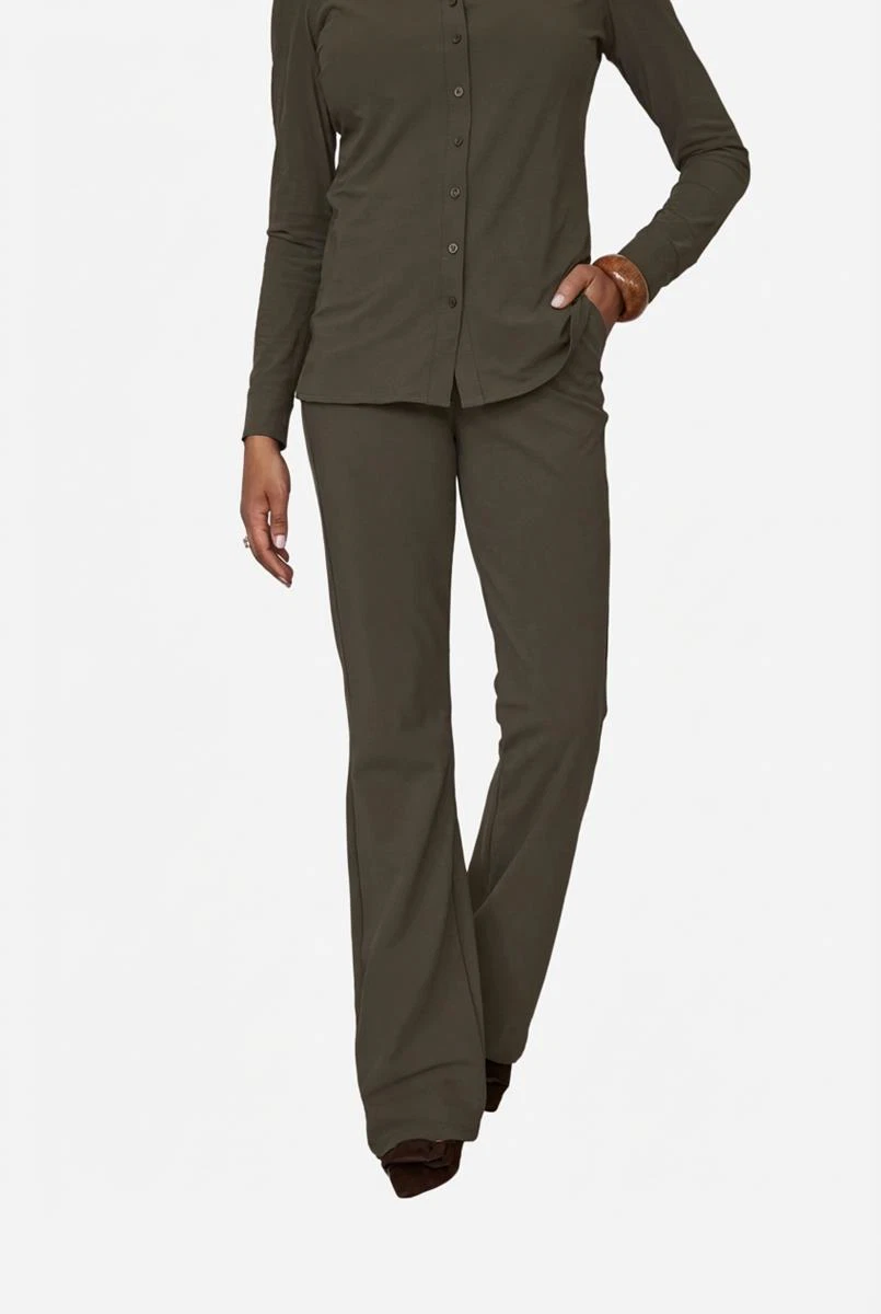 Studio Anneloes Pantalon Flair Bonded Groen 1
