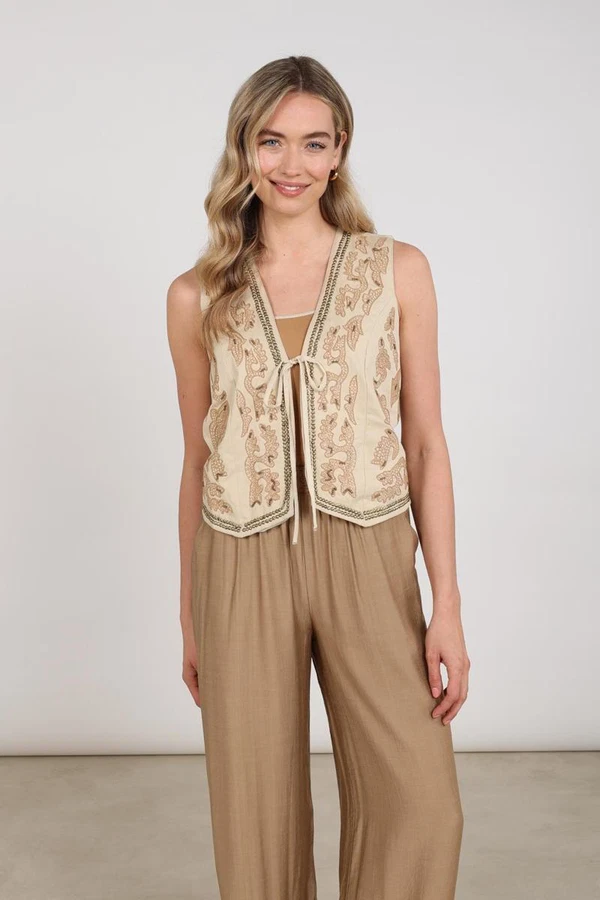NUKUS Gilet Momo Beige 1
