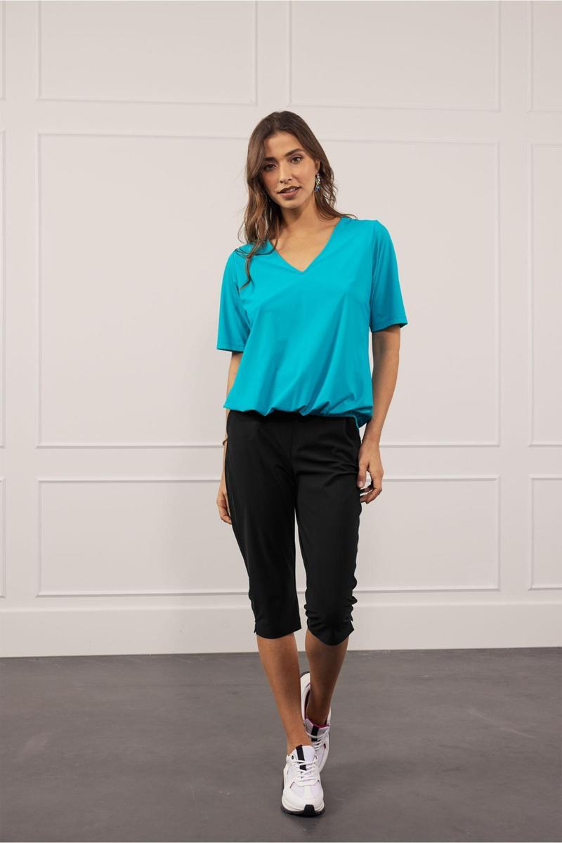 Studio Anneloes Pantalon Hanna capri trous Zwart 5