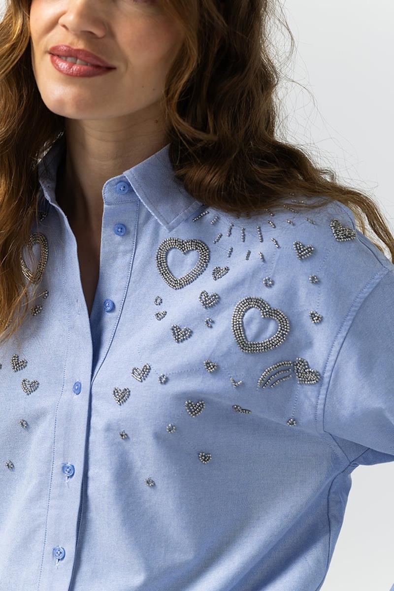 Label DOT Blouse Ayden Blauw 4