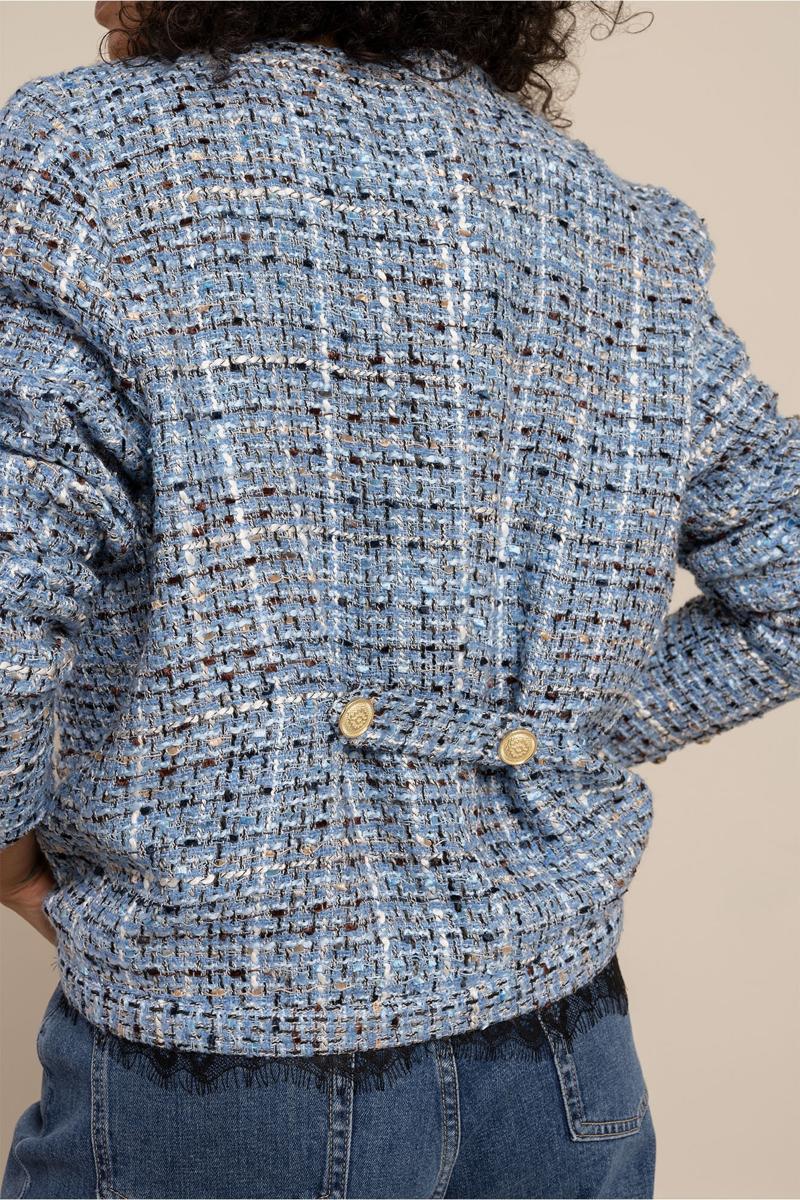 Studio Anneloes Blazer Nura tweed jacket Blauw 5