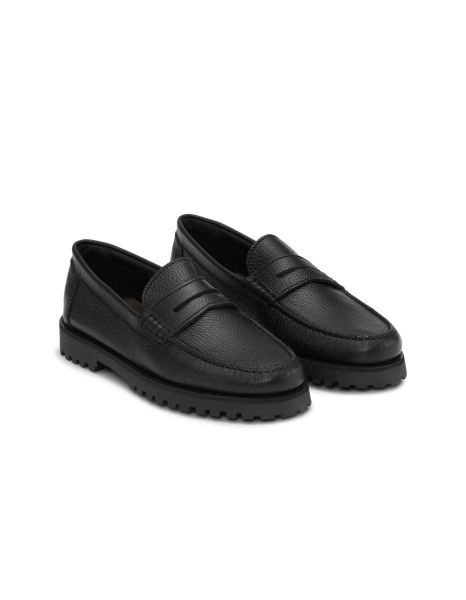 Les Deux Loafers Grain Leather Zwart 2