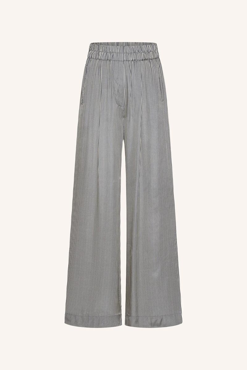 By-Bar Pantalon Benji Silky Stripe Zwart 2