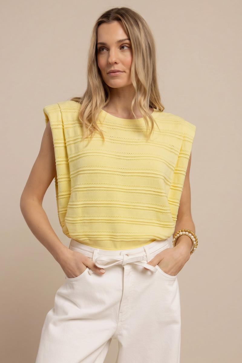 Studio Anneloes Trui Leona knitted top Geel 5