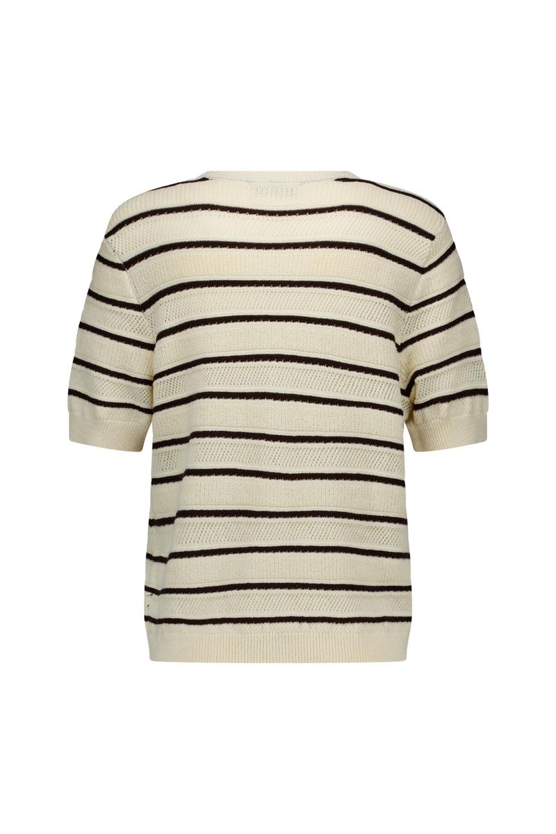 Studio Anneloes Vest Yara stripe cardi Bruin 2