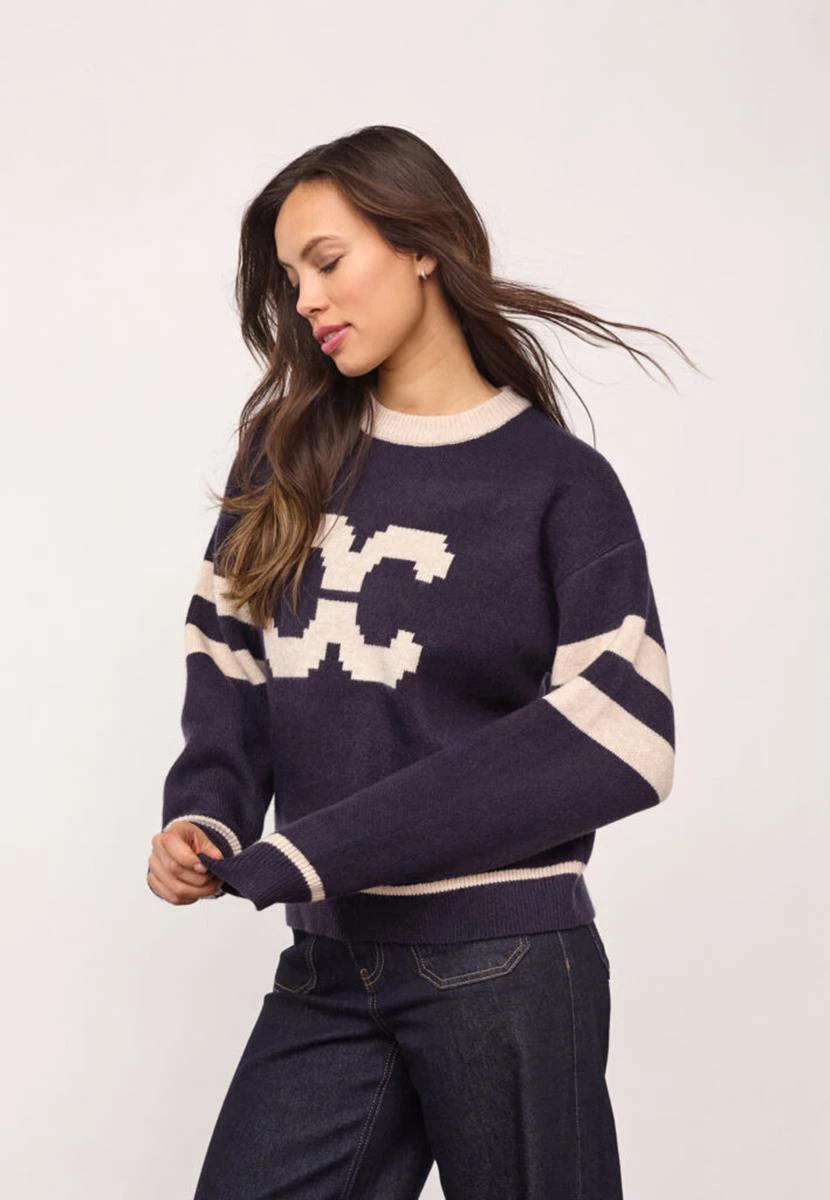 Co'Couture Trui Row Coco Blauw 1
