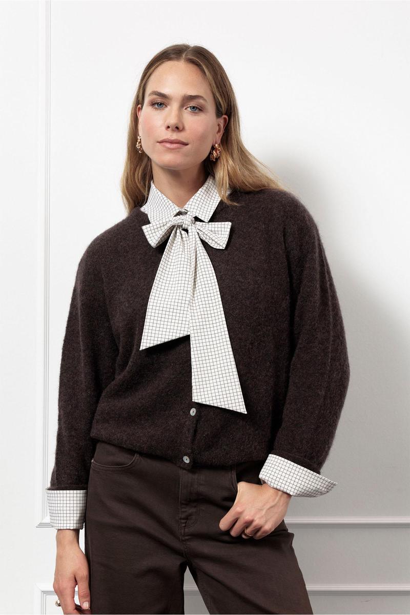 Studio Anneloes Vest Bibi mohair cardi Bruin 1