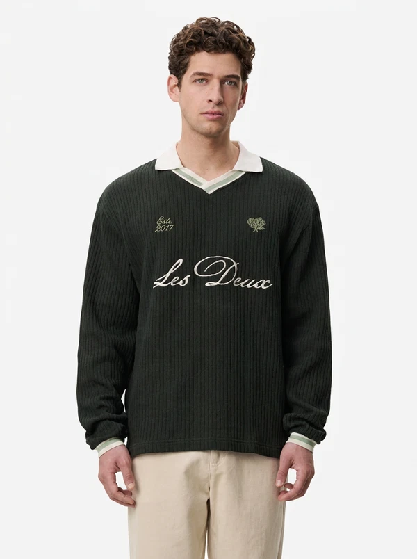 Les Deux Polo Waffle Football Groen 1