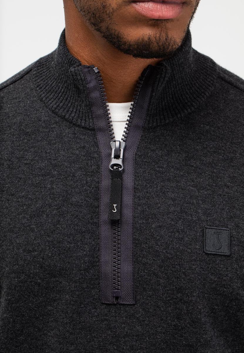 Butcher of Blue Trui Clifden Halfzip Grijs 6