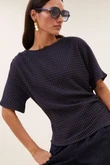 By-Bar Blouse Lola Check Blauw 1