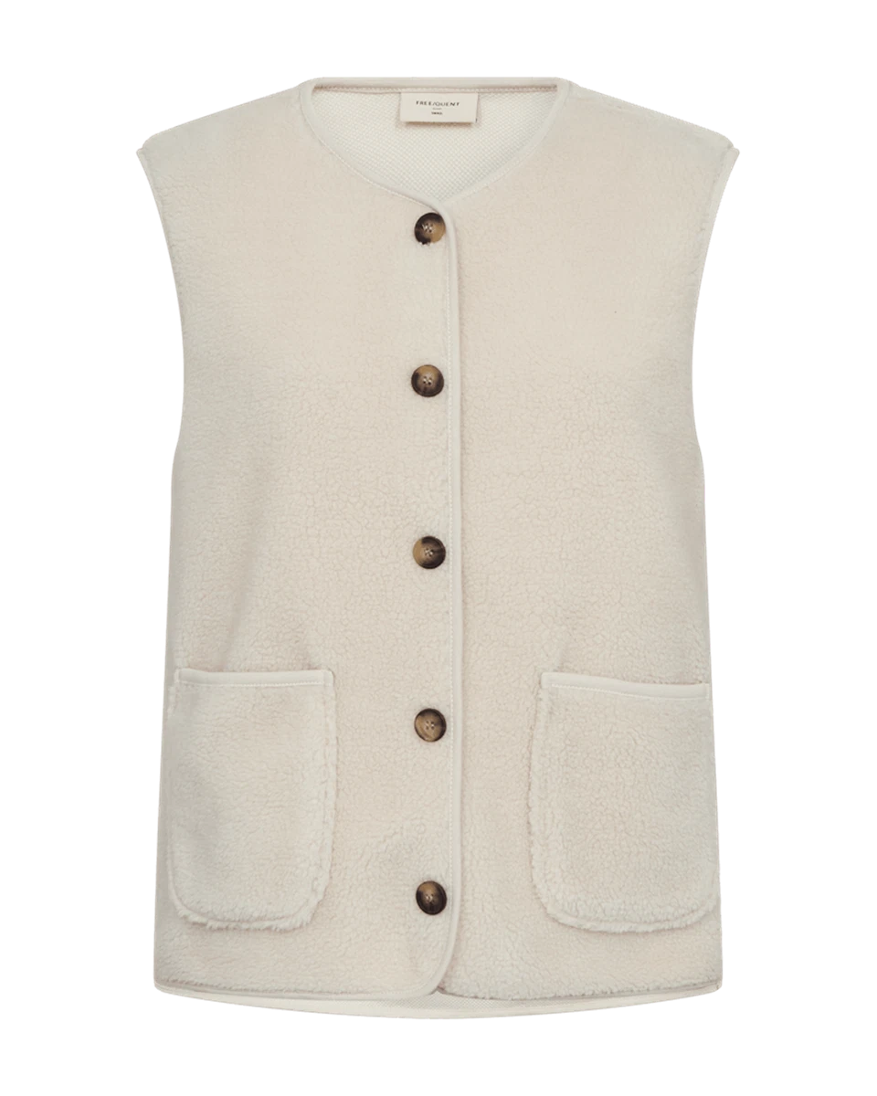 Freequent Gilet Teddy Beige 1