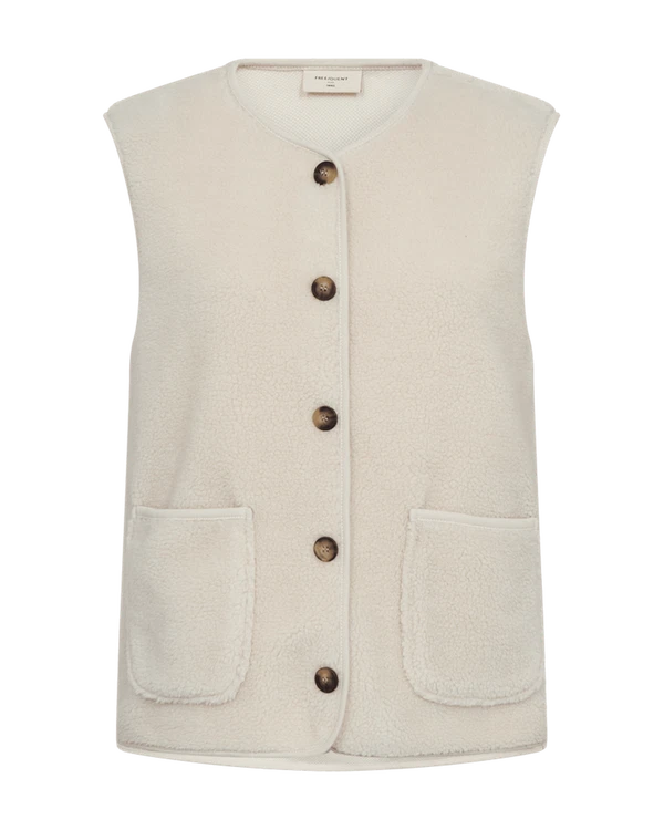 Freequent Gilet Teddy Beige 1