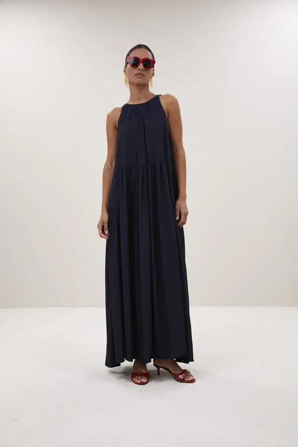 By-Bar Jurk Peggy Twill Blauw 1