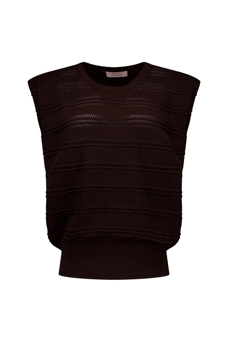 Studio Anneloes Top Leona Knitted Bruin 2