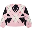 WOODBIRD Vest Argyle Roze 2