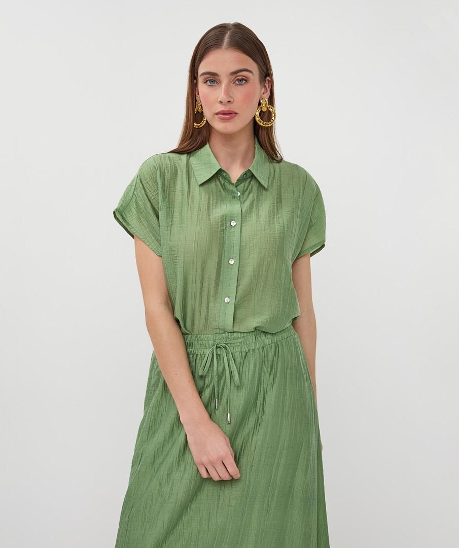 EsQualo Blouse HS26.14218 Groen 6