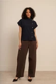Studio Anneloes Blouse Danni gold stripe Blauw 3