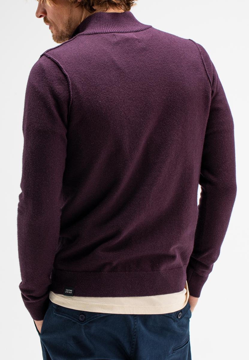Butcher of Blue Trui Clifden Halfzip Paars 3