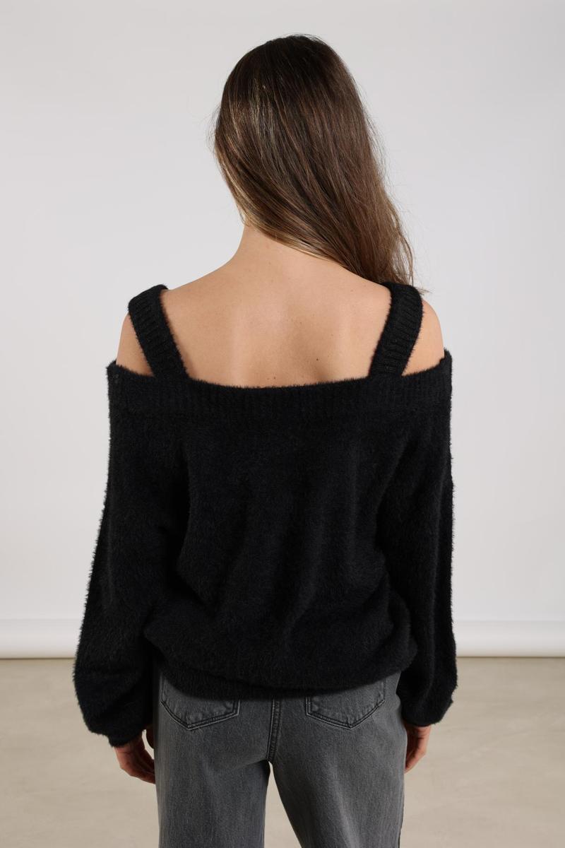 NUKUS Trui Praag Lurex Zwart 3