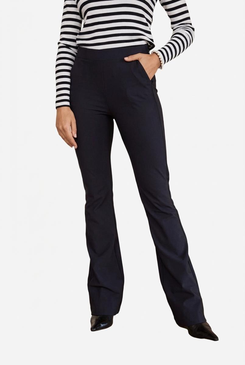 Studio Anneloes Pantalon Flair LONG bonded Zwart 1