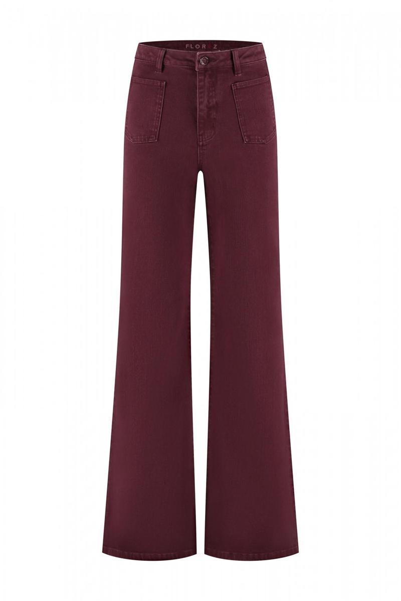 Florèz Jeans Ana Flared Pocket Rood 2