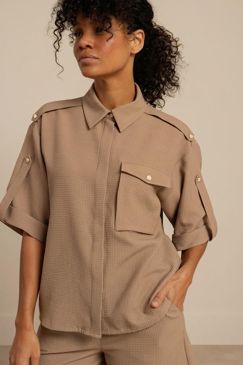 Studio Anneloes Blouse Nellie Waffle Bruin 4