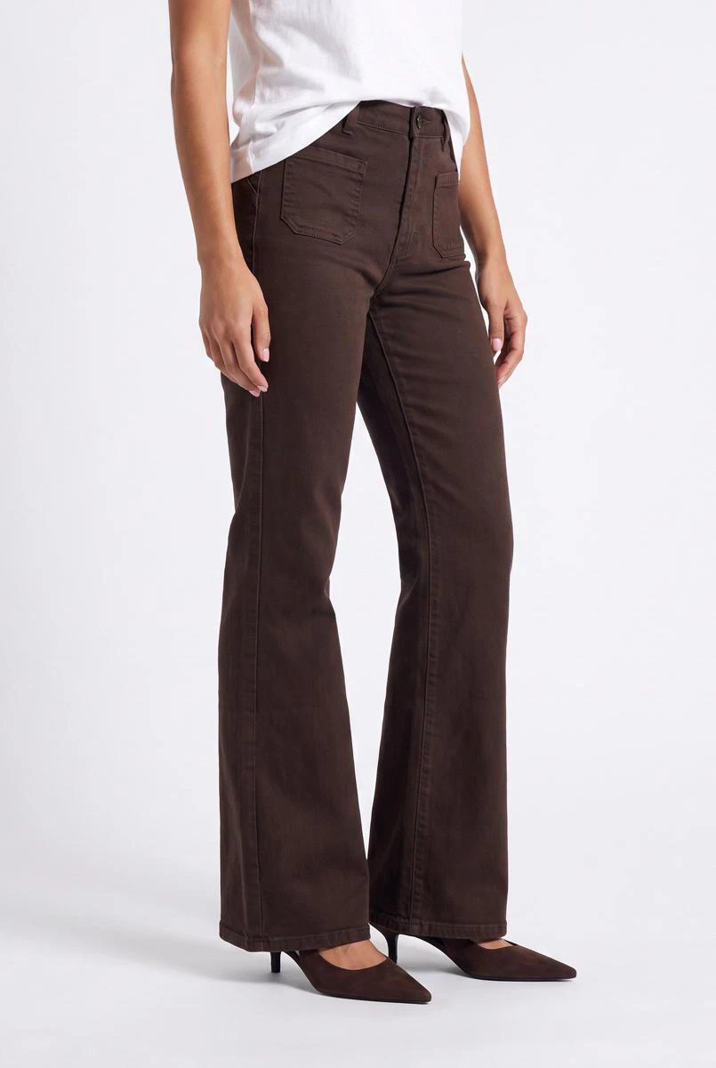 Florèz Jeans Ana Flared Pocket Bruin 1
