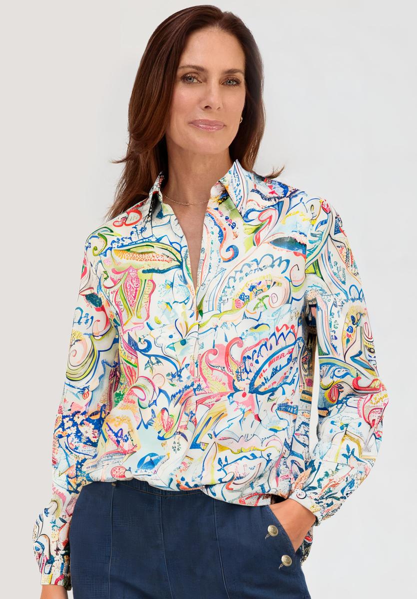 Bianca Blouse Adina Blauw 1