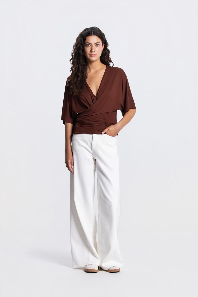 Jansen Amsterdam Blouse VALERIE SS26.4 Bruin 4