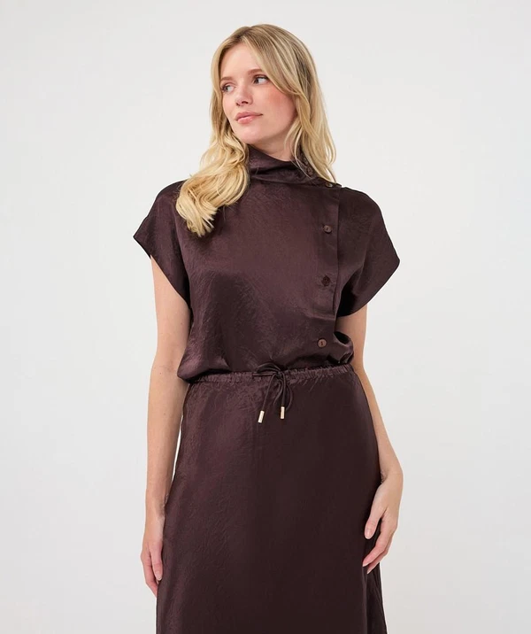 EsQualo Blouse F26.05545 Bruin 1