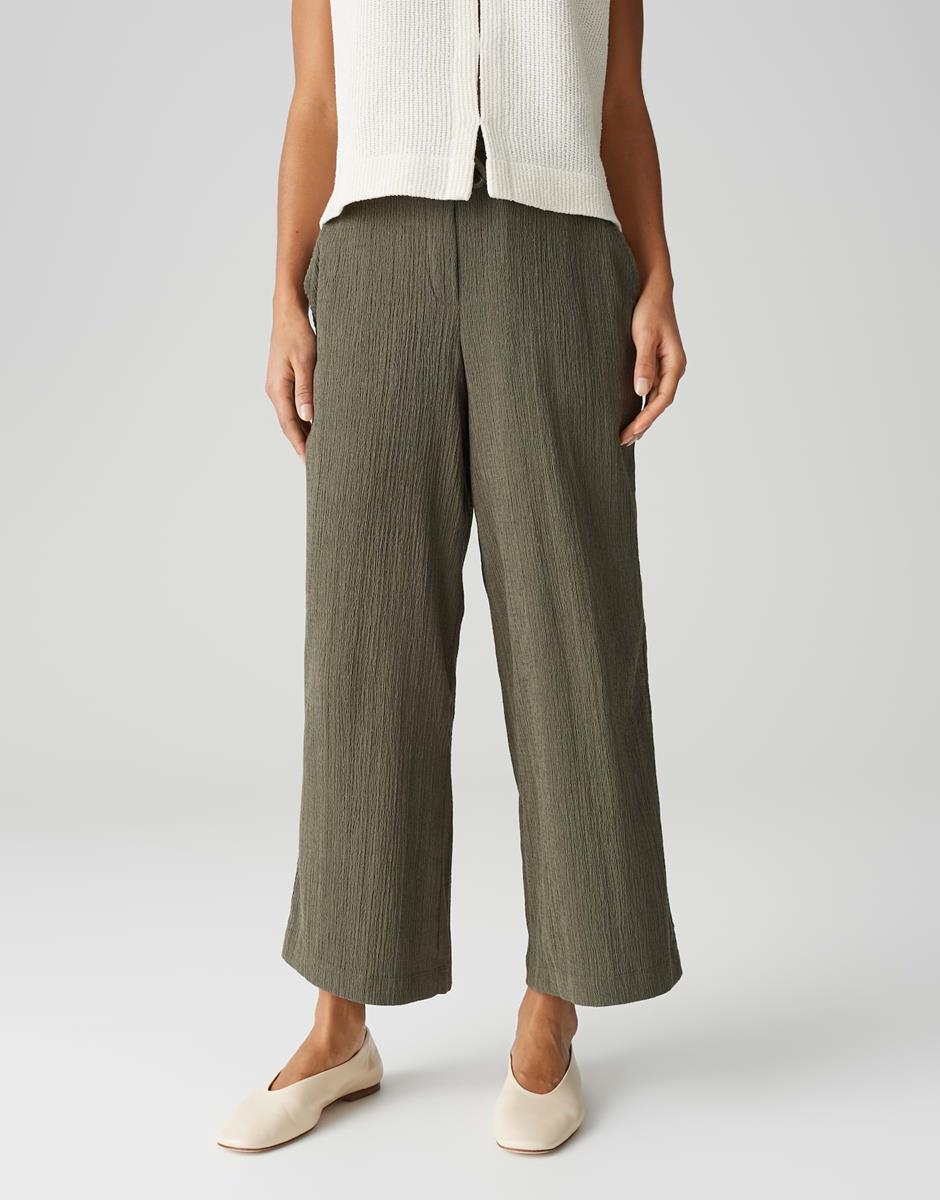 OPUS Pantalon Mileni Crinkle Groen 1