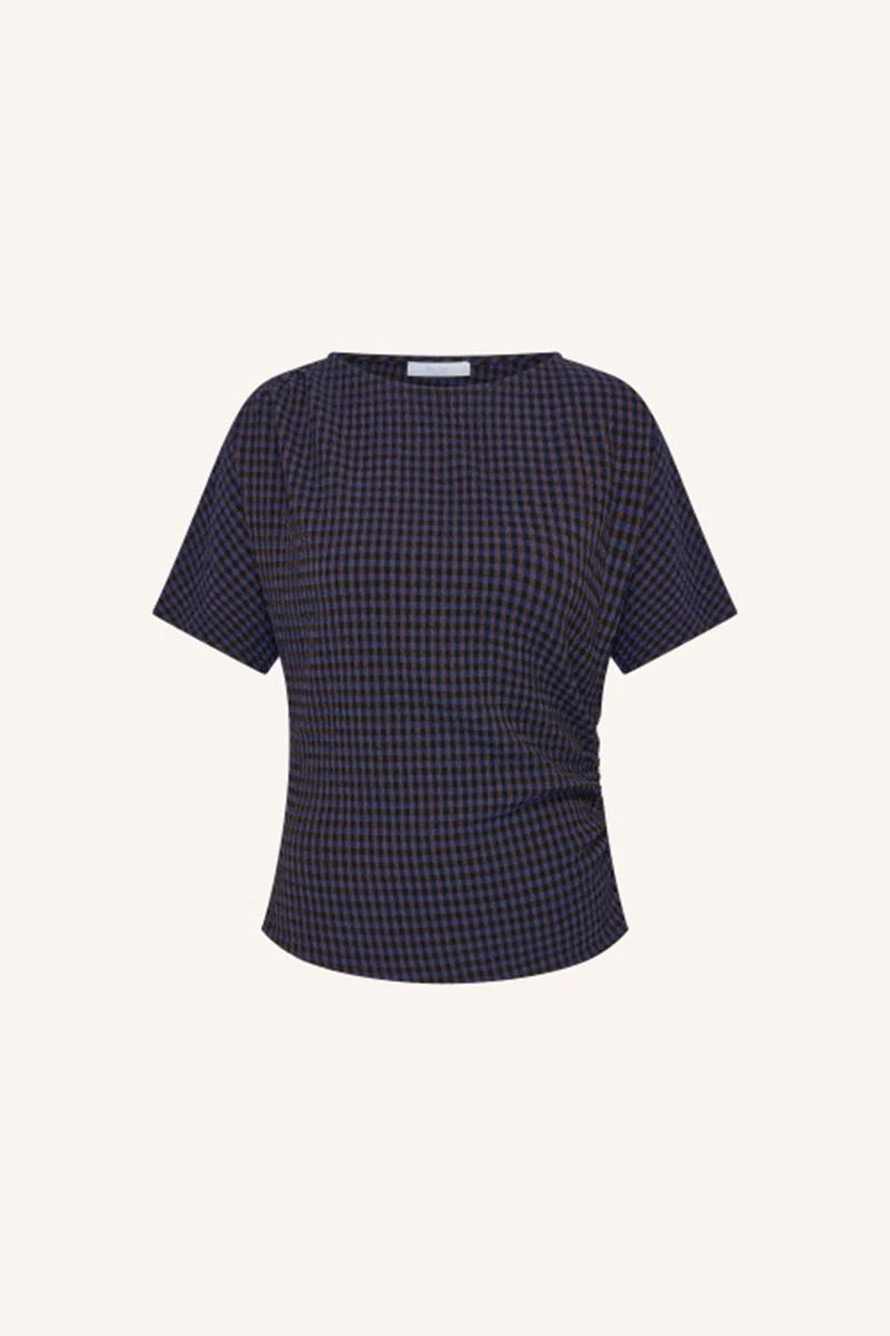 By-Bar Blouse Lola Check Blauw 2