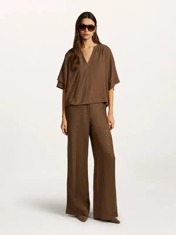 Beaumont Collectie Blouse Gabriella Bruin 1