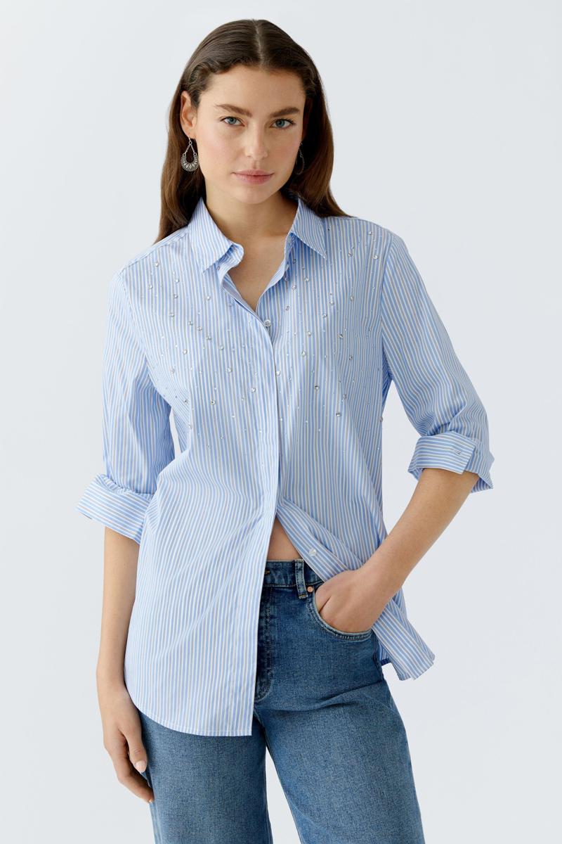 Oui Blouse 0094234 Blauw 1