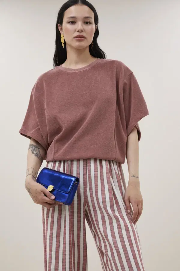 By-Bar T-Shirt Nuki Slub Top Roze 1