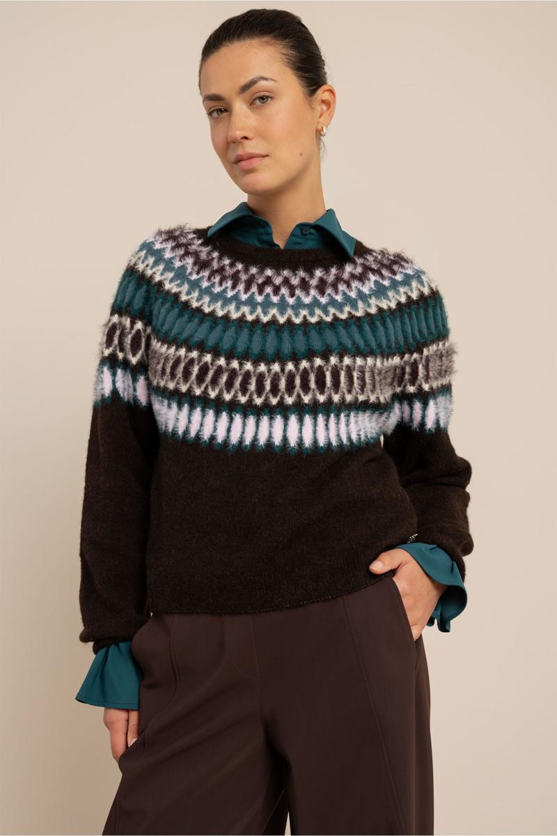 Studio Anneloes Trui Femmy fairisle pu Paars 4