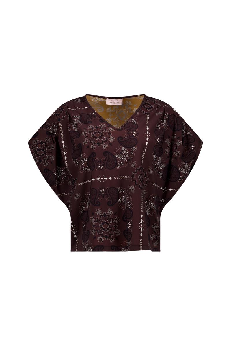 Studio Anneloes Blouse Renske Paisley Bruin 2